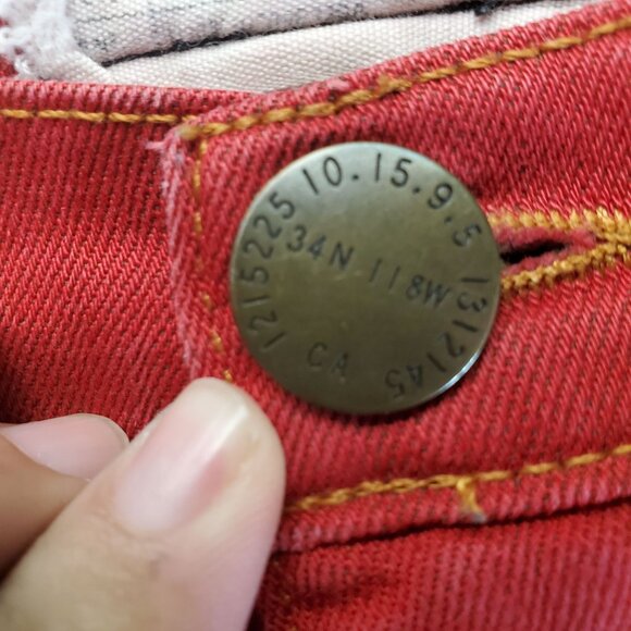 Current / Elliott Jeans Womens 28 Red Mid-Rise Skinny Fit Stretch Denim - Picture 7 of 10